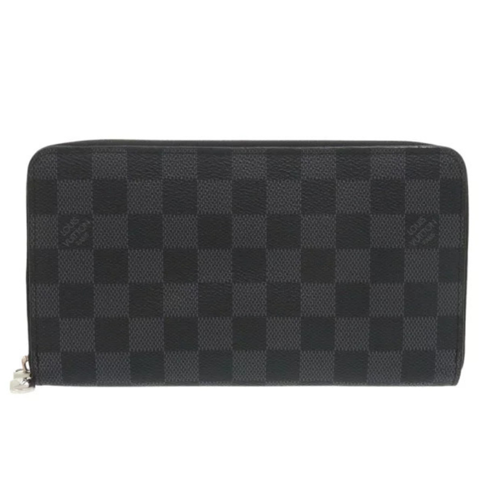 Louis Vuitton Zippy Organizer Damier Graphite Black Canvas Black Long Wallet LV
